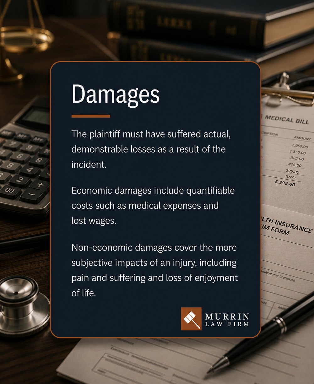 Damages — actual, demonstrable losses resulting from the incident